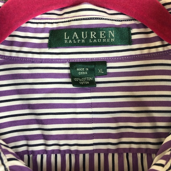 Lauren Ralph Lauren Button Up Cotton long sleeve classic shirt size XL - Picture 3 of 8